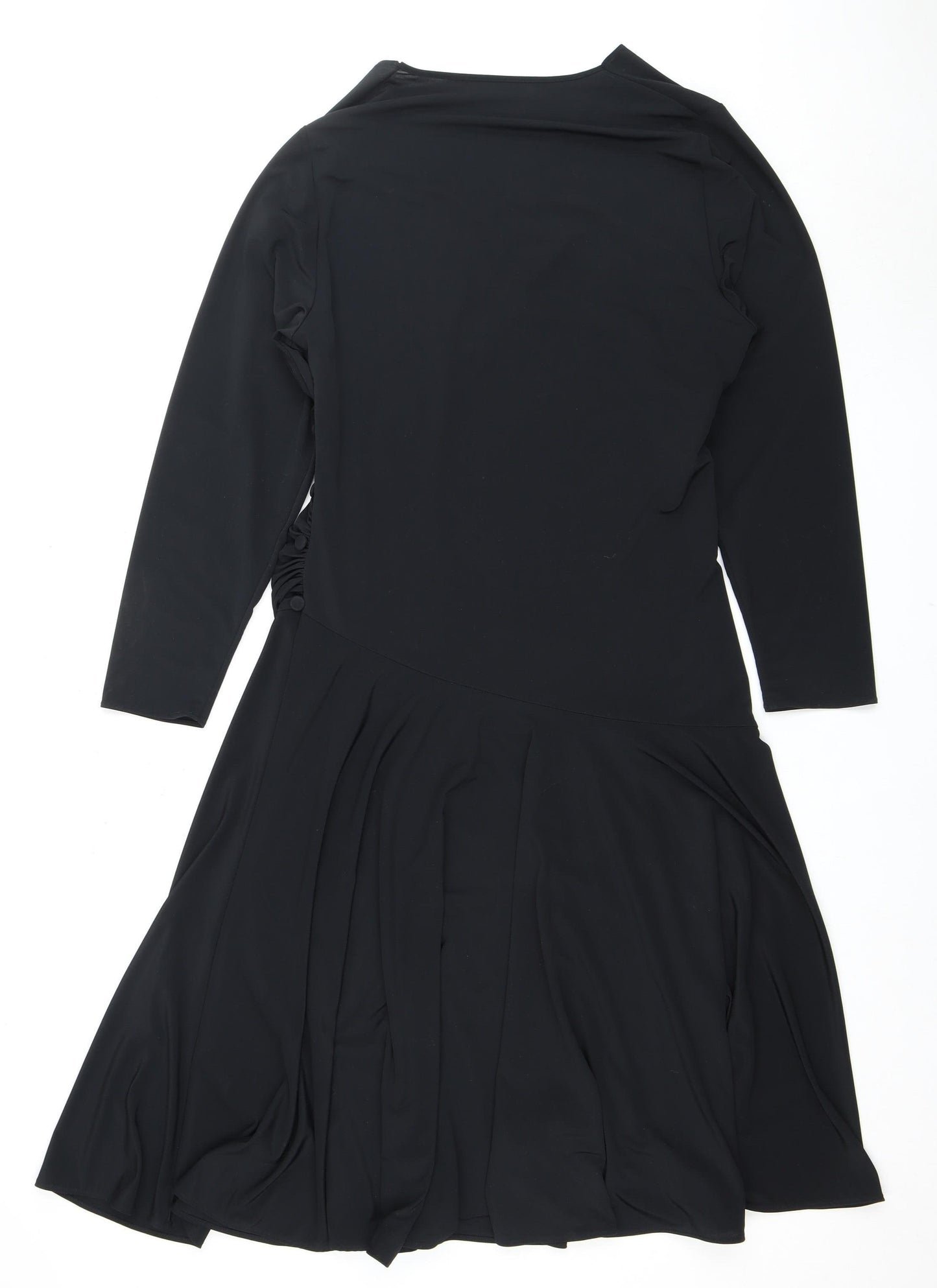 St Michael Black Long Sleeve Dress, Size 14