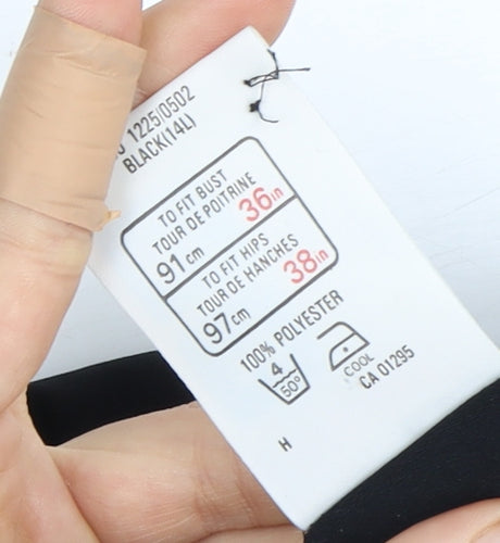 St Michael Black Long Sleeve Dress, Size 14