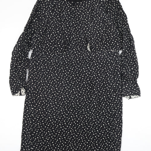 Whistles Women's Black Silk Dress Size 8 Long Sleeve