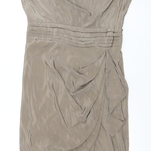 Phase Eight Women Beige Midi Dress Size 12 Polyester