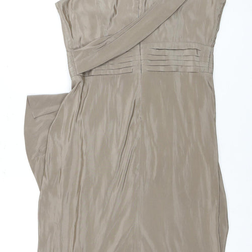 Phase Eight Women Beige Midi Dress Size 12 Polyester