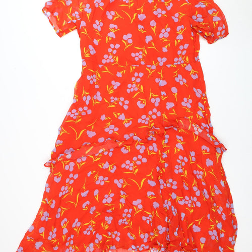 Finery Women's Red Floral Dress Size 14 Casual