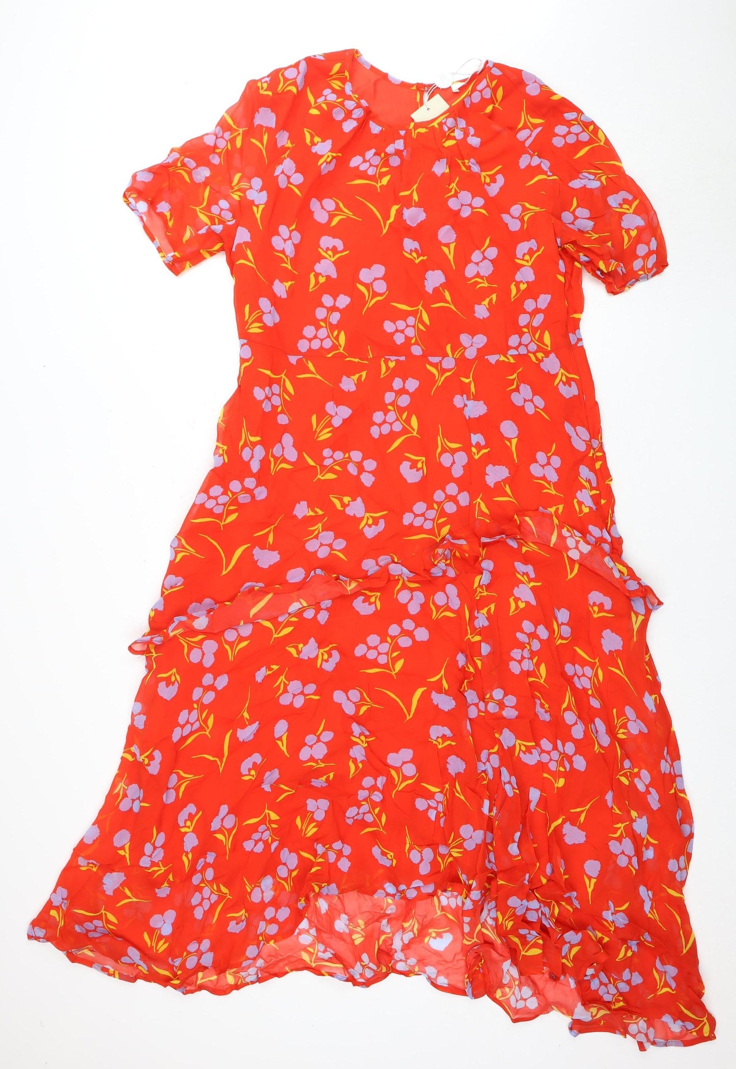 Finery Women's Red Floral Dress Size 14 Casual