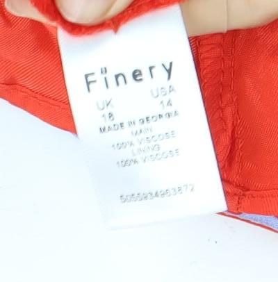 Finery Women's Red Floral Dress Size 14 Casual