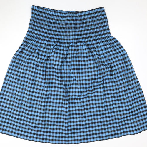 Marks and Spencer Women's Blue Check Skirt Size 20