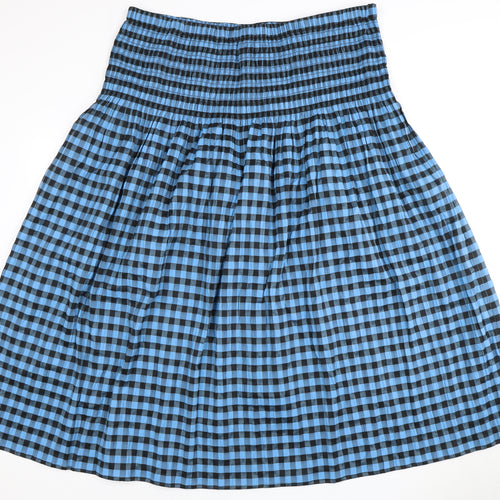 Marks and Spencer Women's Blue Check Skirt Size 20