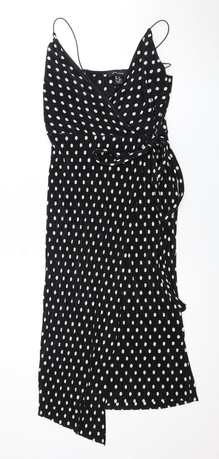 New Look Women's Black Polka Dot Dress Size 8
