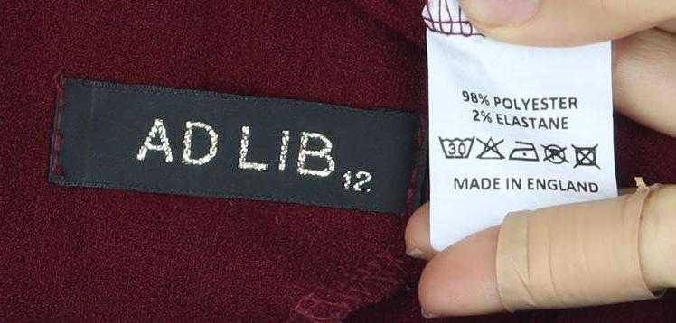 ADLIB Women's Red Shift Dress, Size 12, Collared, 3/4 Sleeves