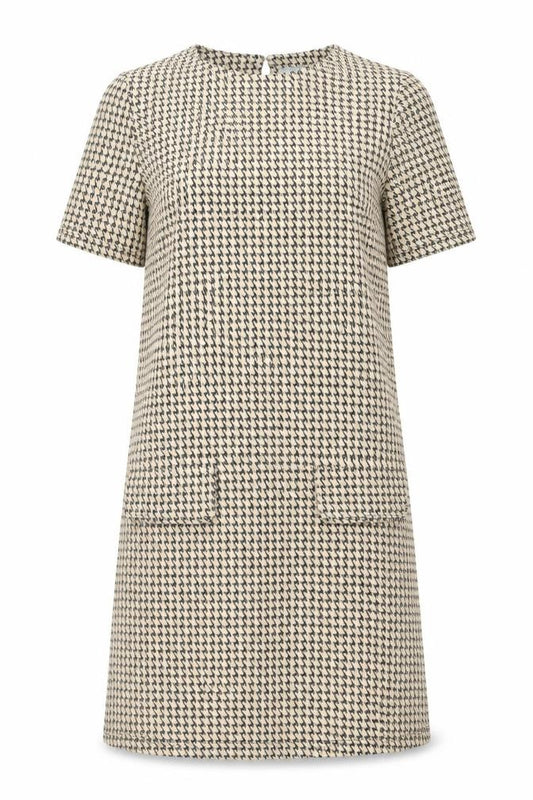 Front view of Dorothy Perkins Women’s Houndstooth Dress, size UK 8