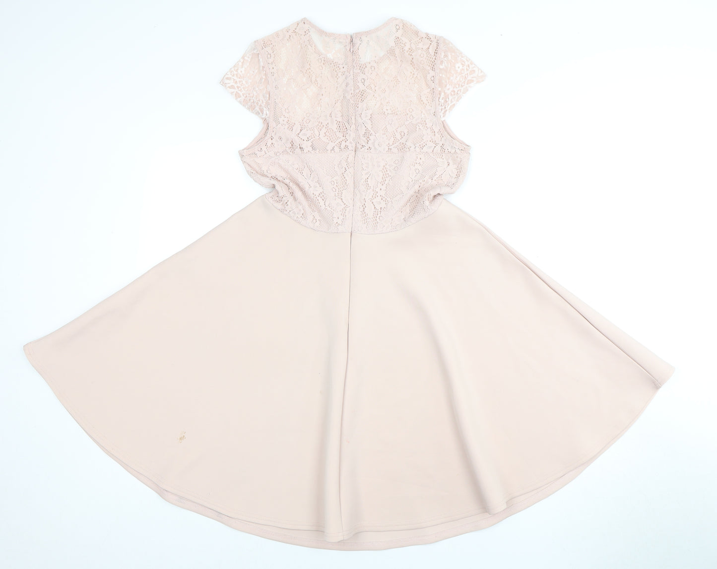 New Look Women’s Pink Lace Fit & Flare Dress Size 12