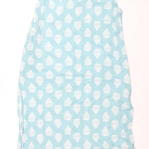 Fusion Women's Blue Floral Sleeveless Button Blouse
