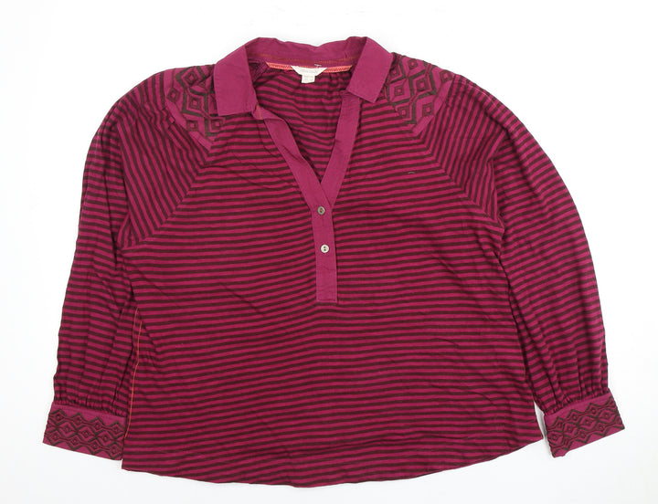 White Stuff Women's Multicoloured Polo Top, Size 10, Cotton