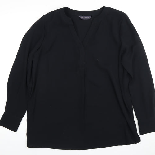 Marks and Spencer Black Blouse - Size 12 - Women's Casual