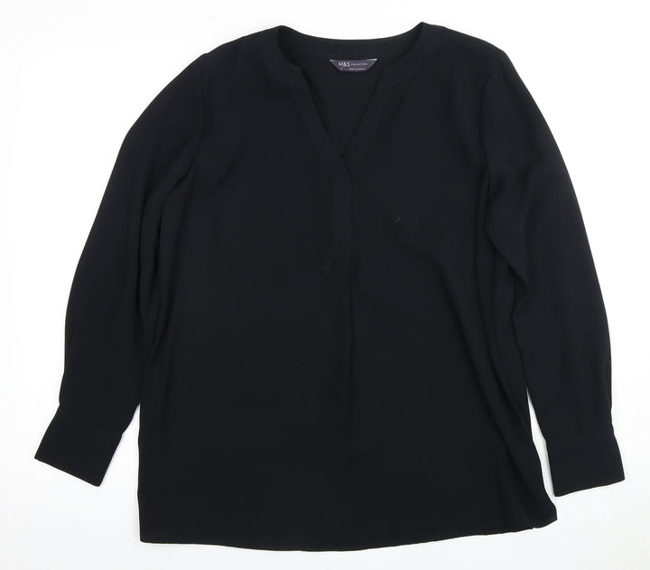 Marks and Spencer Black Blouse - Size 12 - Women's Casual