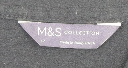 Marks and Spencer Black Blouse - Size 12 - Women's Casual