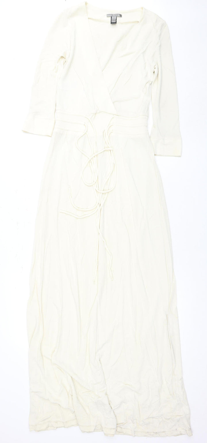 Penelope & Monica Cruz Ivory Wrap Dress, Women's Long