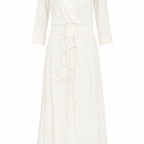 Penelope & Monica Cruz Ivory Wrap Dress, Women's Long