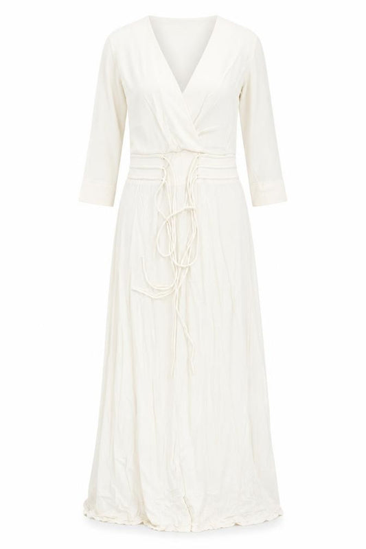 Penelope & Monica Cruz Ivory Wrap Dress, Women's Long