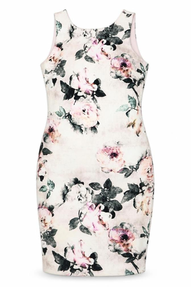 Front view of Next Women's Multicoloured Floral Sheath Dress - UK 12