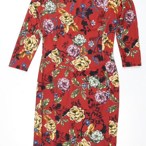 Eternity Women's Red Floral Midi Dress Size 10