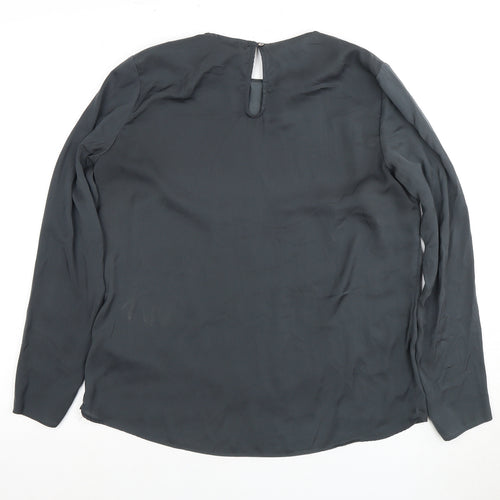 H&M Women's Black Blouse Size 10 Round Neck