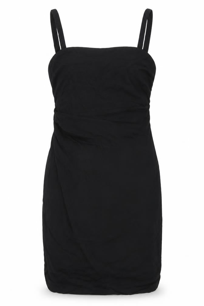 Front view of Warehouse Women's Black Slip Dress, size 12