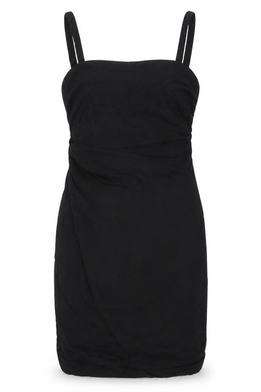 Front view of Warehouse Women's Black Slip Dress, size 12