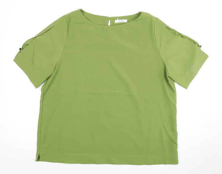 Marks and Spencer Women's Green Basic Blouse Size 16