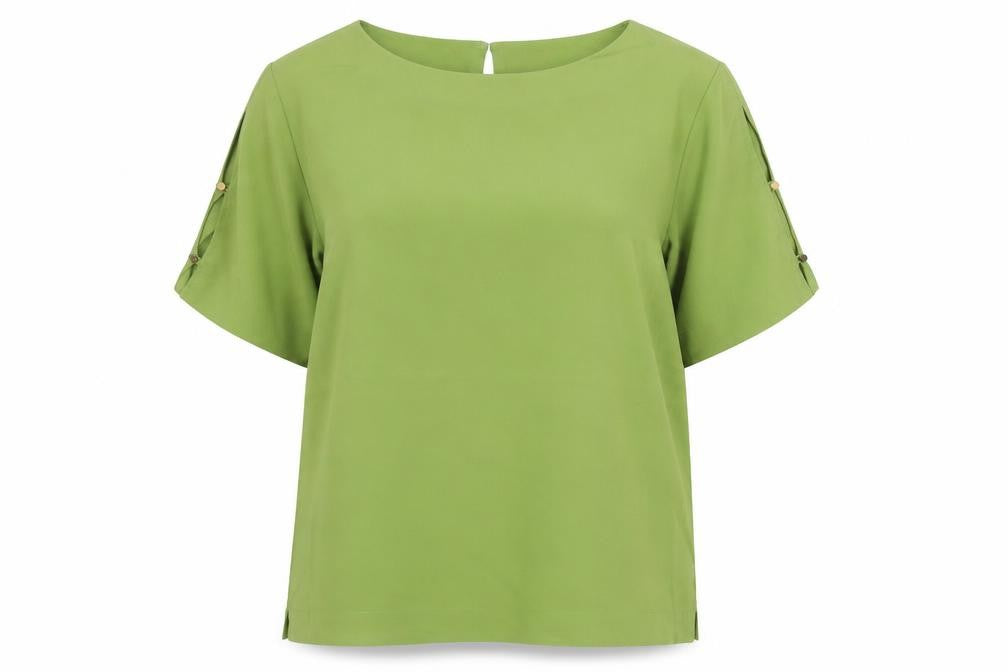 Front view of Marks & Spencer Women's Green Basic Blouse, size 16