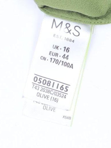 Marks and Spencer Women's Green Basic Blouse Size 16