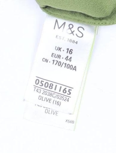 Marks and Spencer Women's Green Basic Blouse Size 16