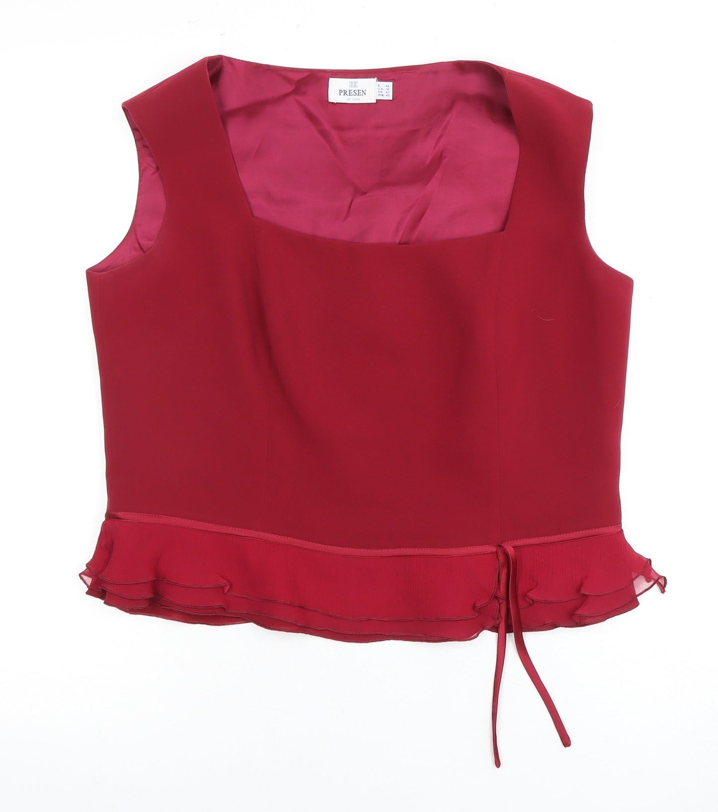Presen Women's Red Sleeveless Blouse UK Size 14