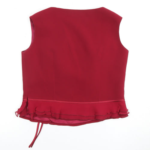 Presen Women's Red Sleeveless Blouse UK Size 14