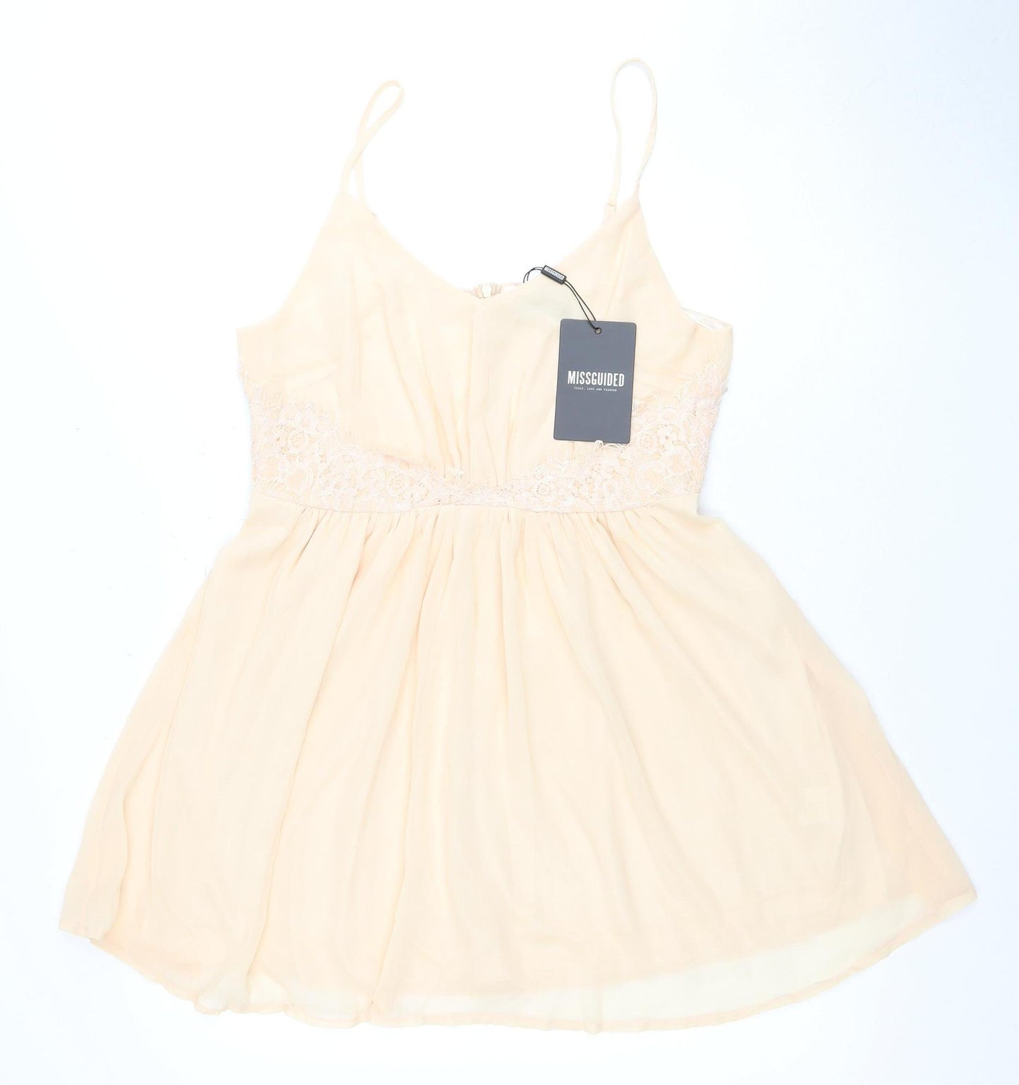 Missguided Women's Beige A-Line Dress Size 14