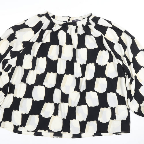 Marks and Spencer Women's Black Geometric Blouse