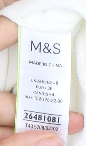 Marks and Spencer Women Ivory Blouse Size 8 with Lace