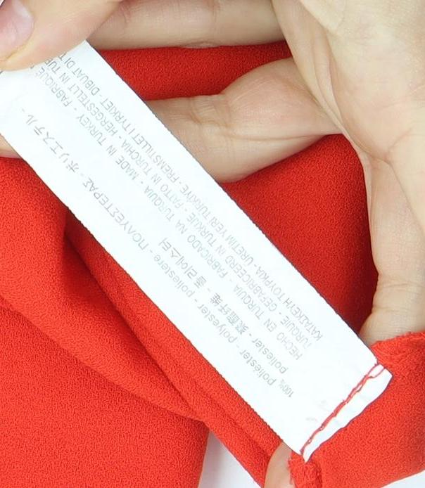 Zara Women's Red Shift Dress, Size 2, V-Neck, Flared Sleeve