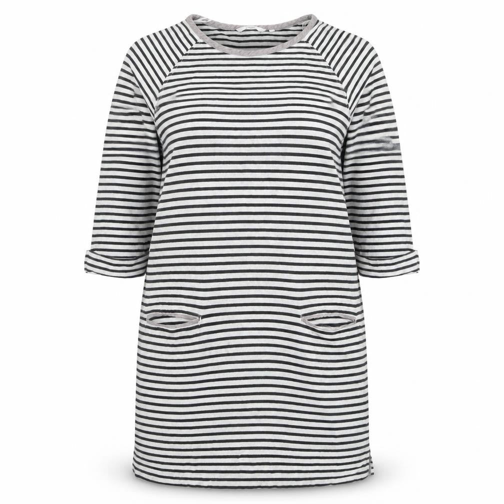 Front view of Next Women's Striped 3/4 Sleeve Dress UK 16