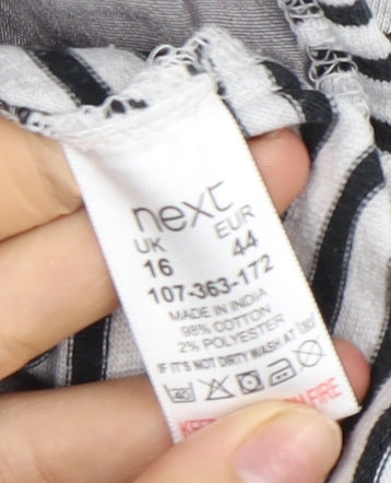 Next Women's Striped 3/4 Sleeve Dress UK 16