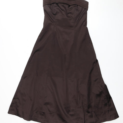 Coast Women Brown Strapless Dress Size 10