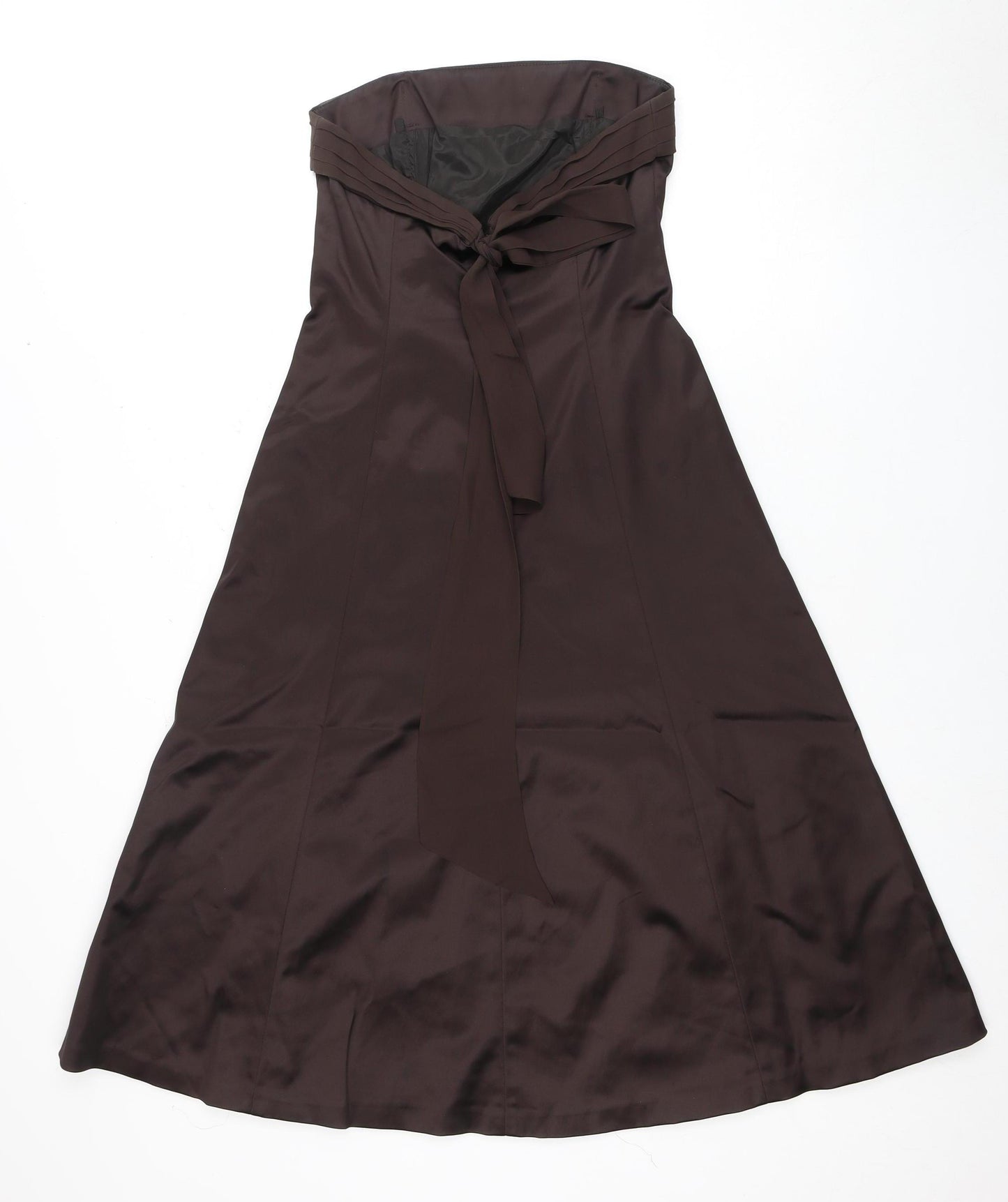 Coast Women Brown Strapless Dress Size 10