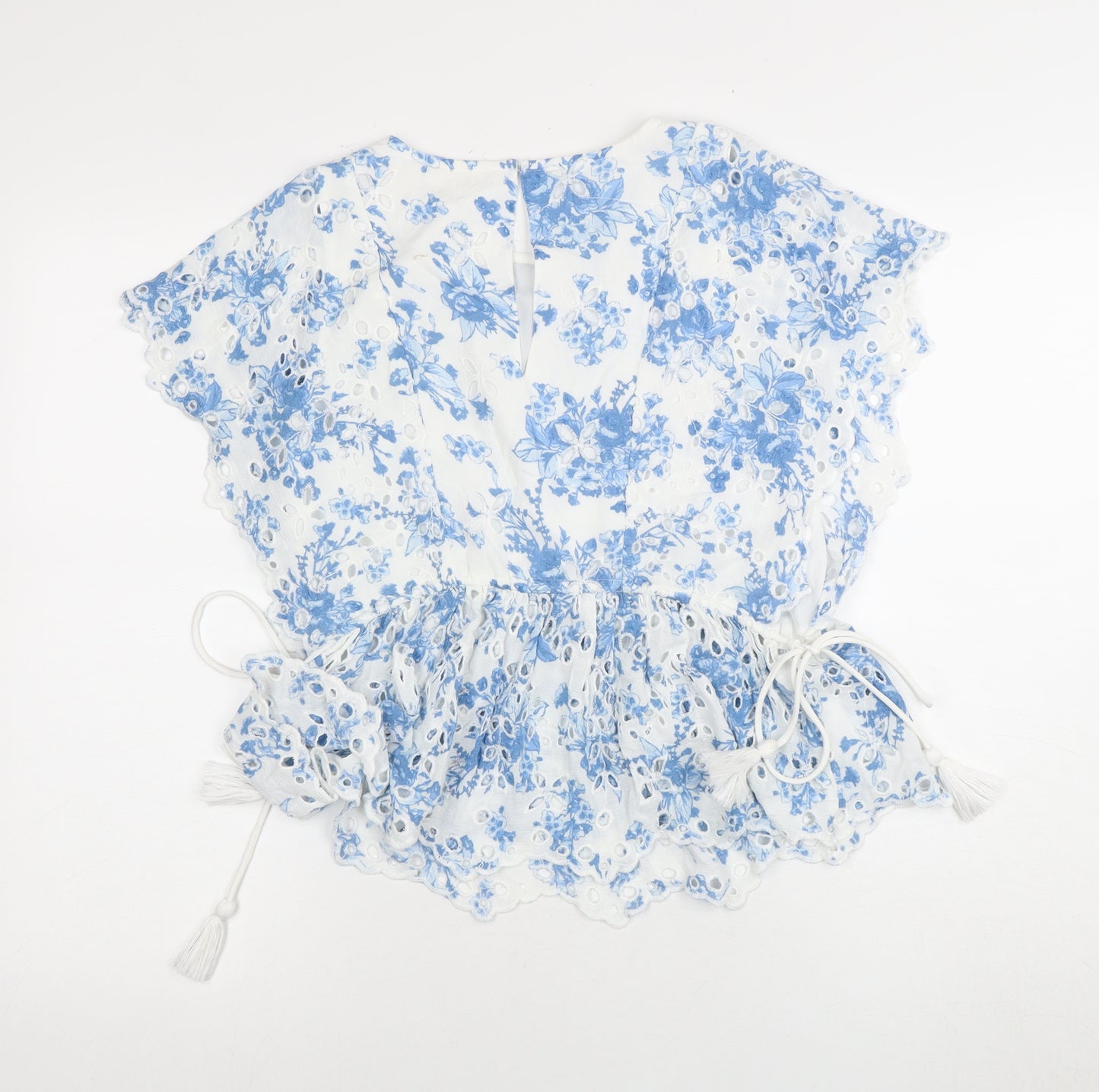 River Island Women's Blue Floral Blouse Size 8