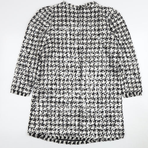 Zara Women’s Black & White Sequin Shift Dress Size 12