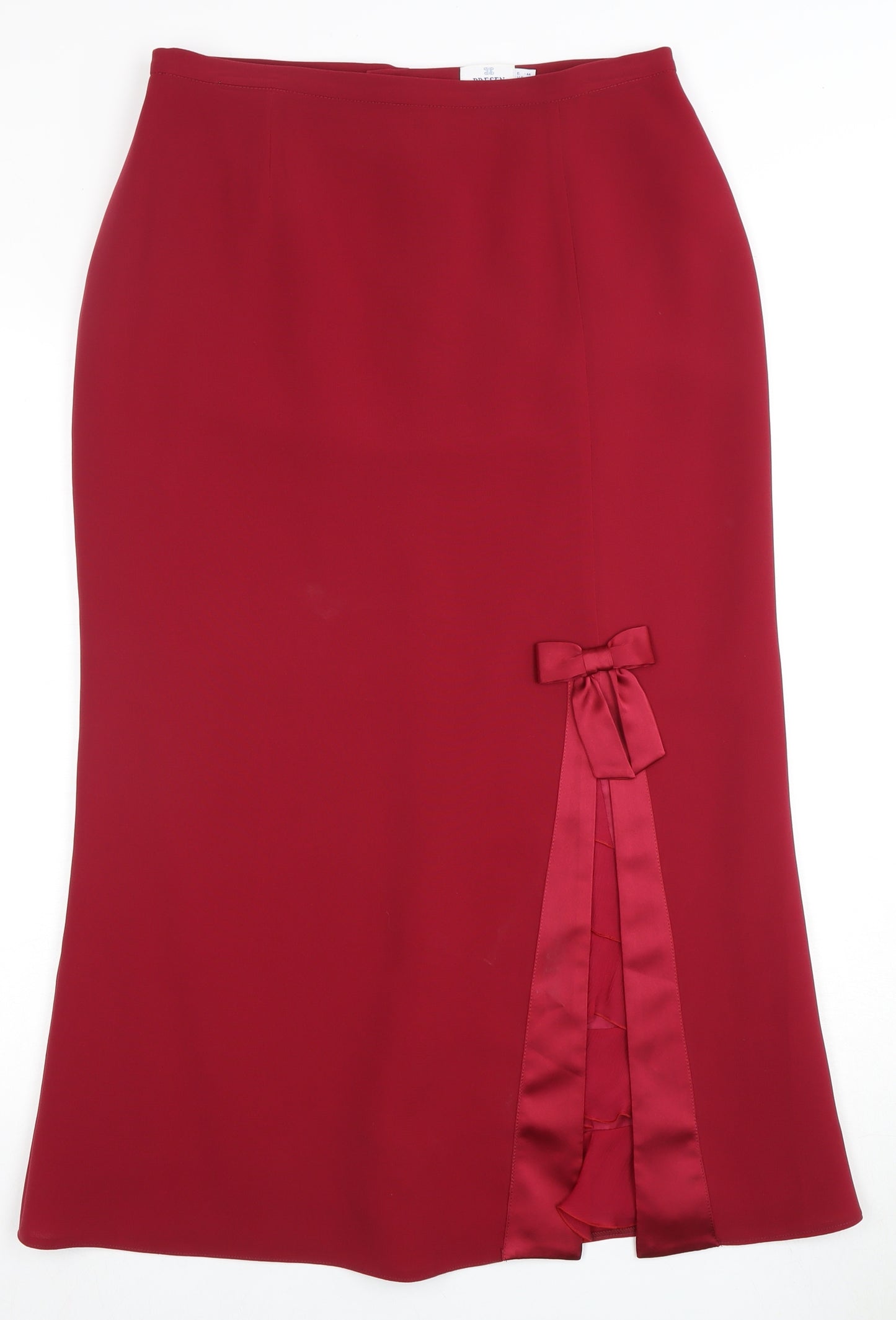 Presen Women's Red Pencil Skirt Bow Accent Size 14