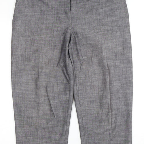 AGB Women's Grey Cropped Trousers, Size 14, Zip Closure