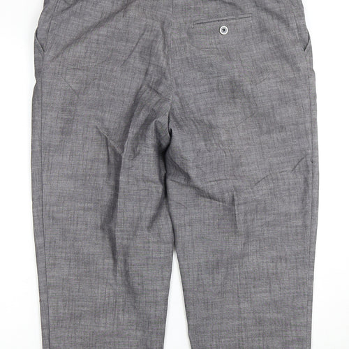 AGB Women's Grey Cropped Trousers, Size 14, Zip Closure