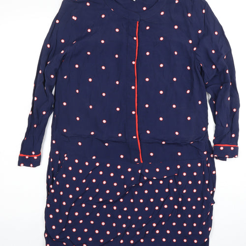 Joules Women's Blue Polka Dot Dress, Size 10, Long Sleeve