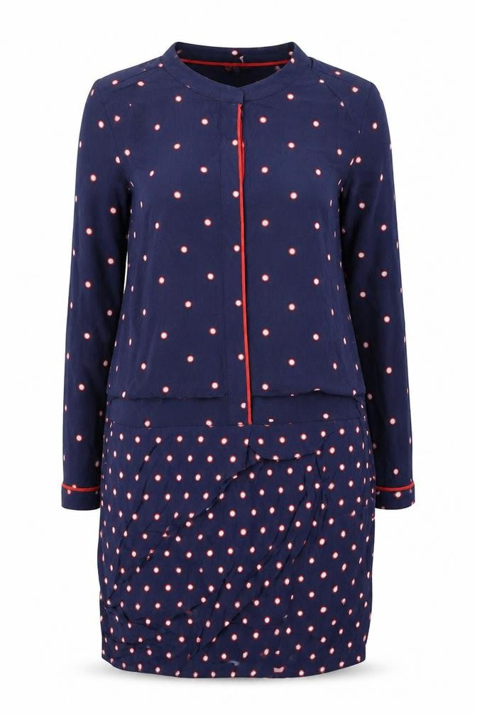 Joules Women's Blue Polka Dot Dress, Size 10, Long Sleeve