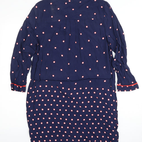Joules Women's Blue Polka Dot Dress, Size 10, Long Sleeve