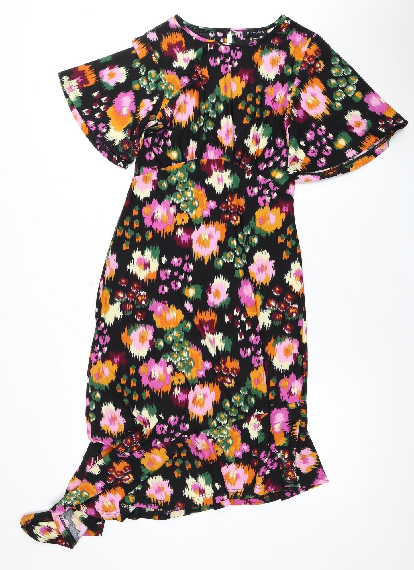 Blue Vanilla Women's Multi Floral A-Line Dress Size 8